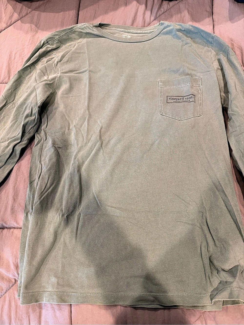 vineyard vines Martha's Vineyard Long-Sleeve Pocket Tee Green XS